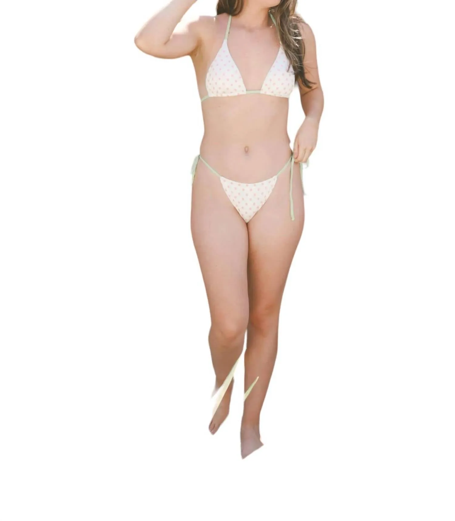 Paris Bikini Bottom In Dotted Pink