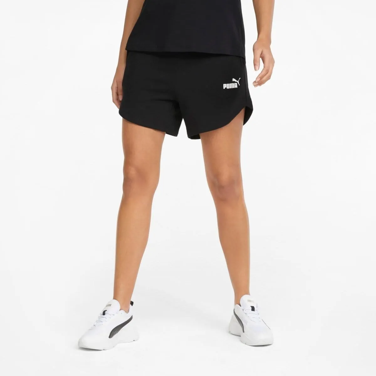 PUMA WOMEN'S ESSENTIALS HIGH WAIST BLACK SHORTS