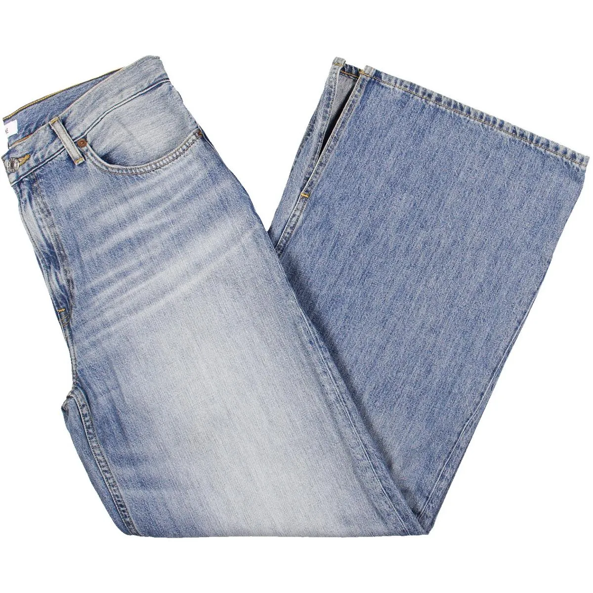 RE/DONE Womens Low Rider High Rise Light Wash Wide Leg Jeans