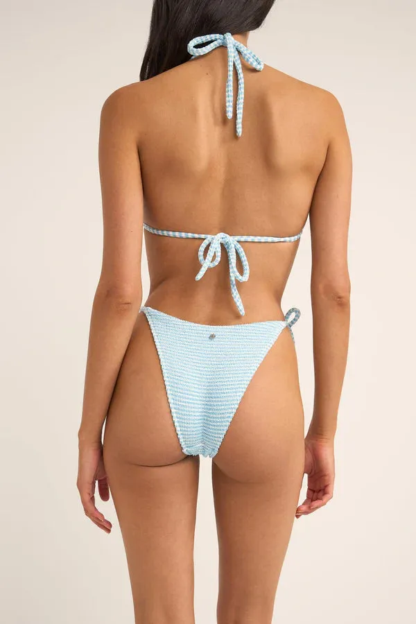 RHTYHM Cove Stripe Tie Side Hi Cut Pant Bikini Bottoms - Blue