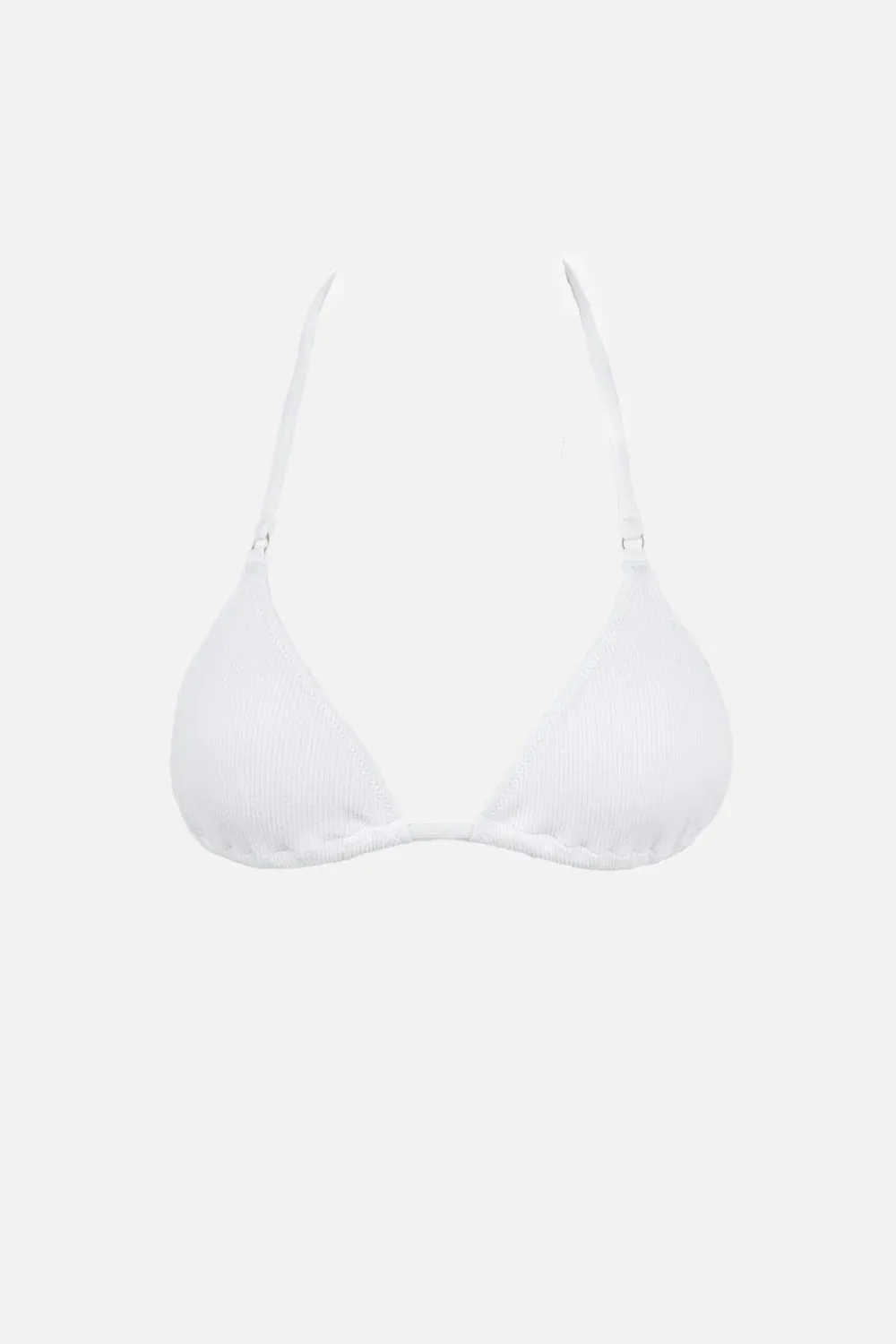 RHYTHM Isla Rib Eco Slide Tri bikini top-White