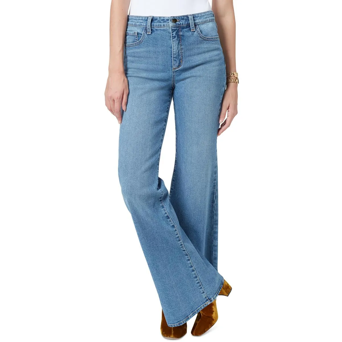 Sam Edelman Womens Bay High-Rise Cotton Flare Jeans