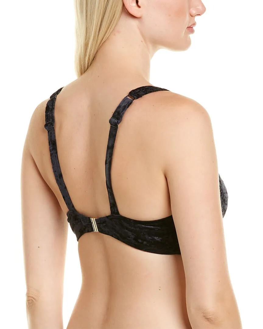 SHAN Velour Bralette Bikini Top