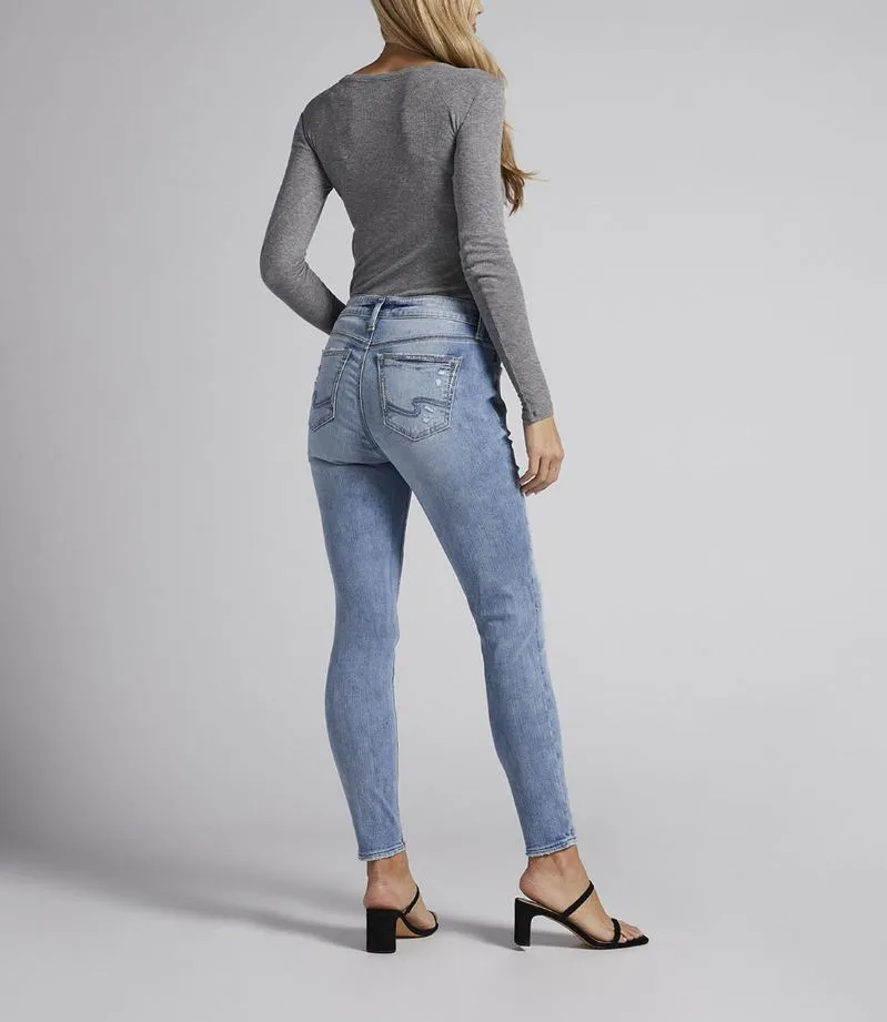 Silver Elyse Mid Rise Skinny