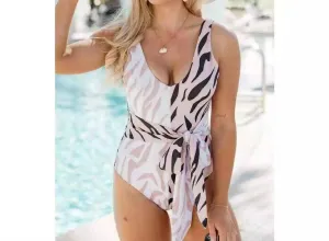 Stay Wild One Piece Swimsuit In Beige