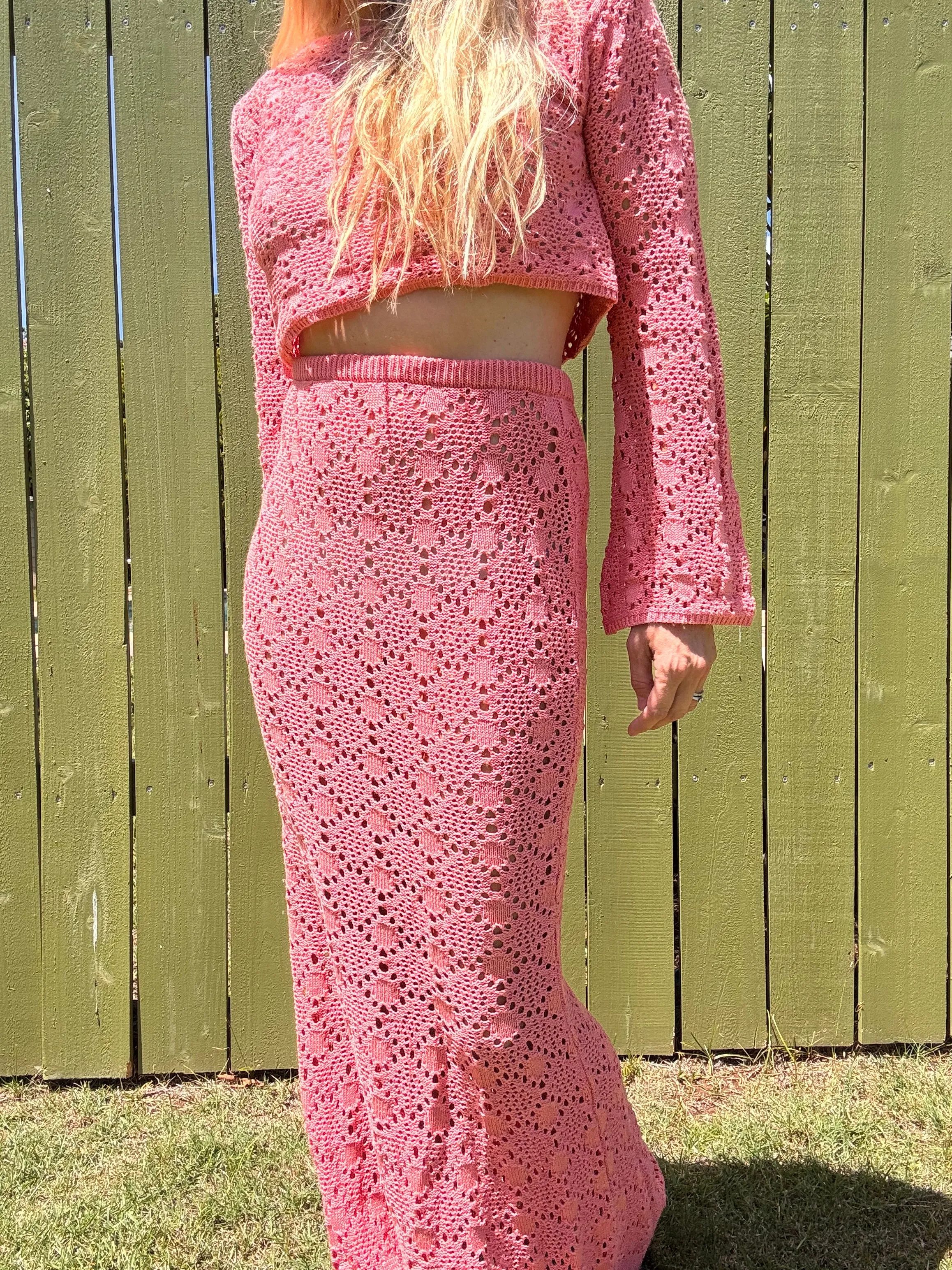 Sunkissed Mermaid Knit Maxi Skirt