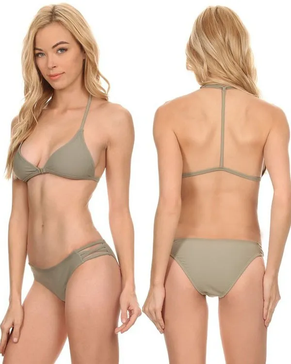 Surf World Anemone Bikini Bottom - Teal - Taupe - White
