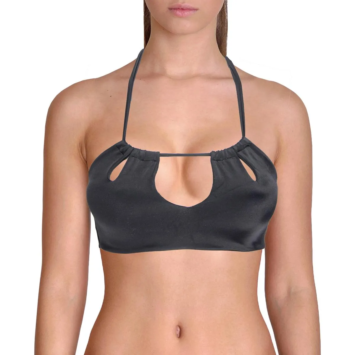 Tamarin Womens Halter Cut-Out Bikini Swim Top