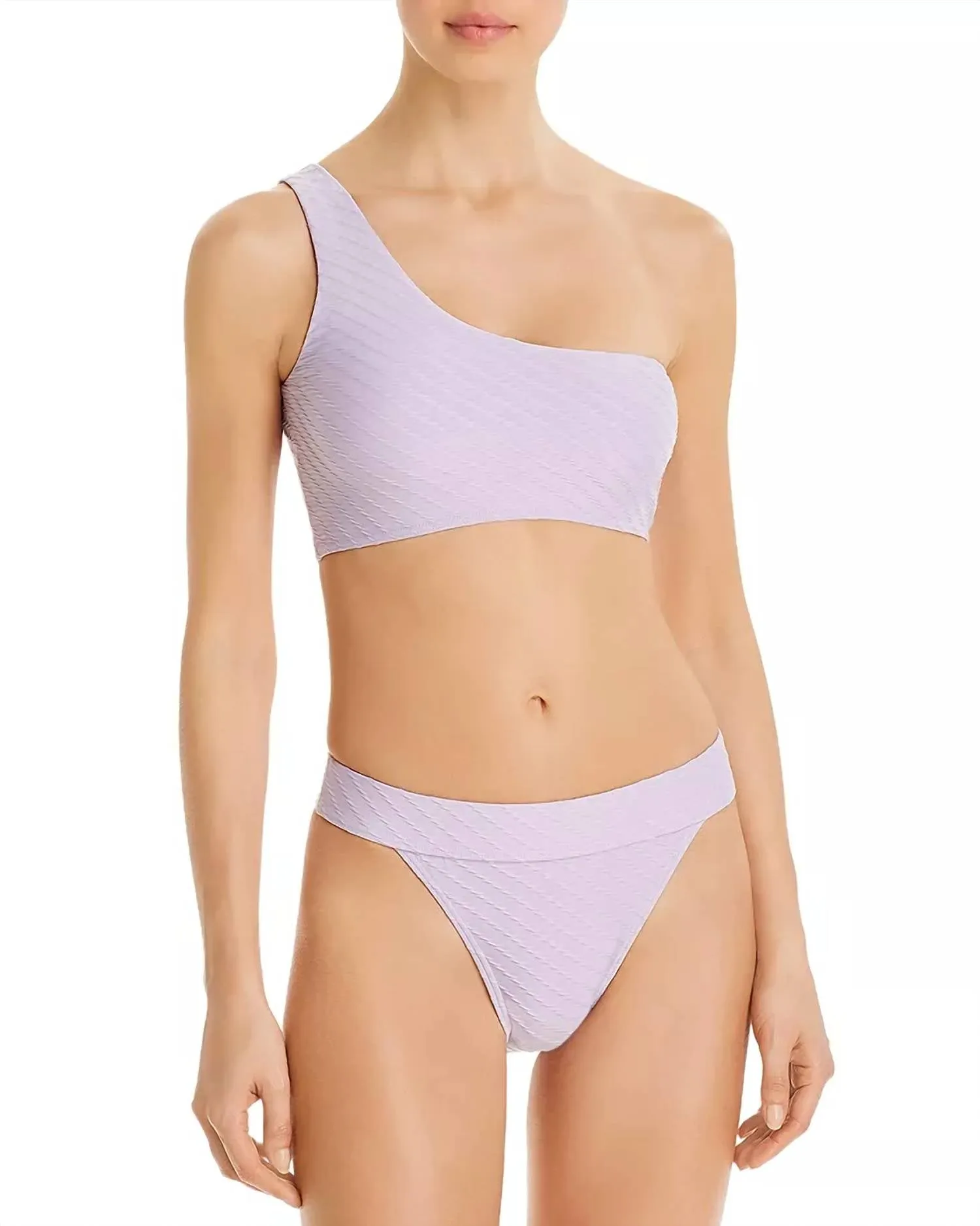 Tide One Shoulder Bikini Top In Lilac