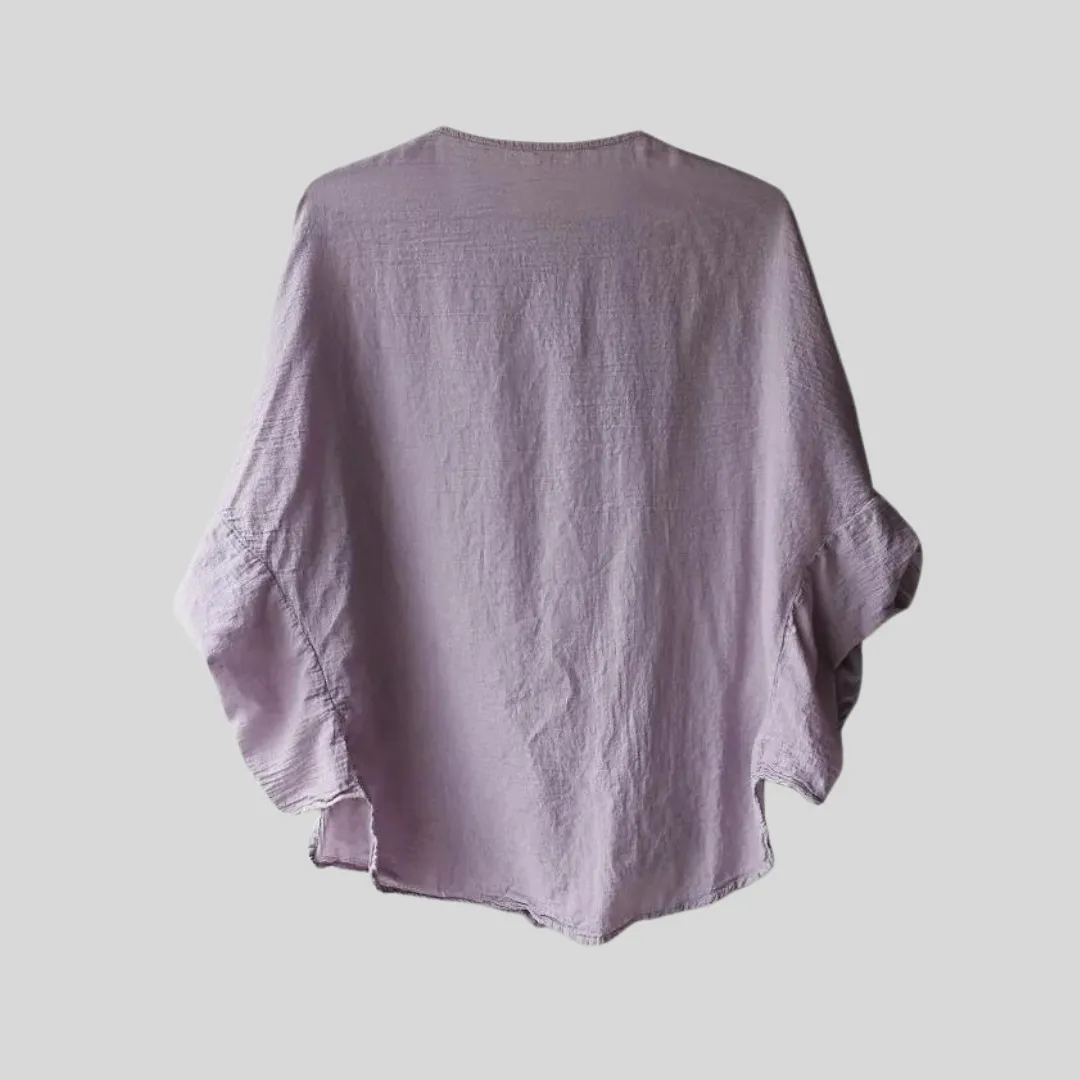 Vintage Fever Lilac Cotton Shirt-Blouse