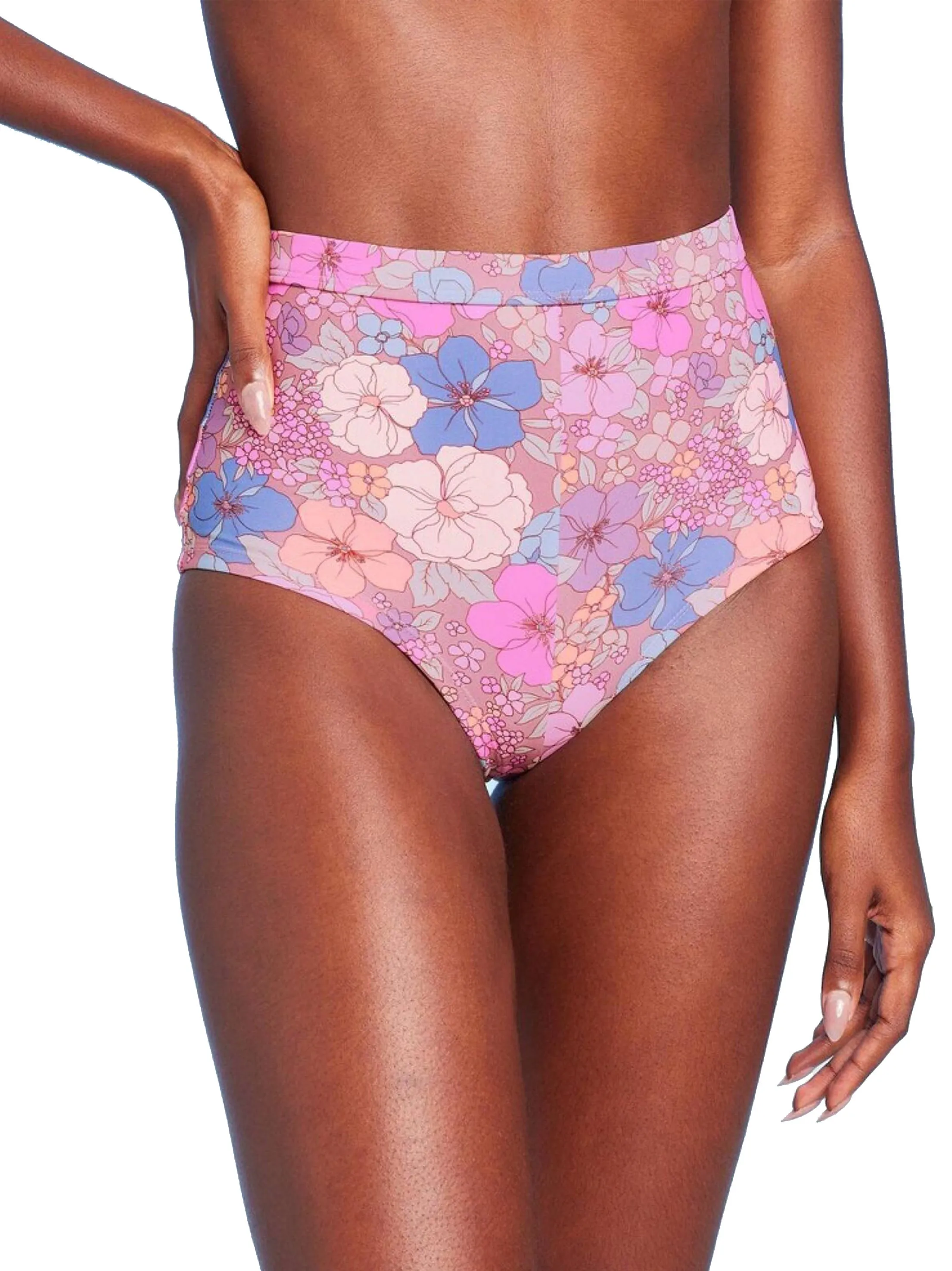 Women's Cheeky Floral-Print Boyshorts Bikini Bottom,Multi