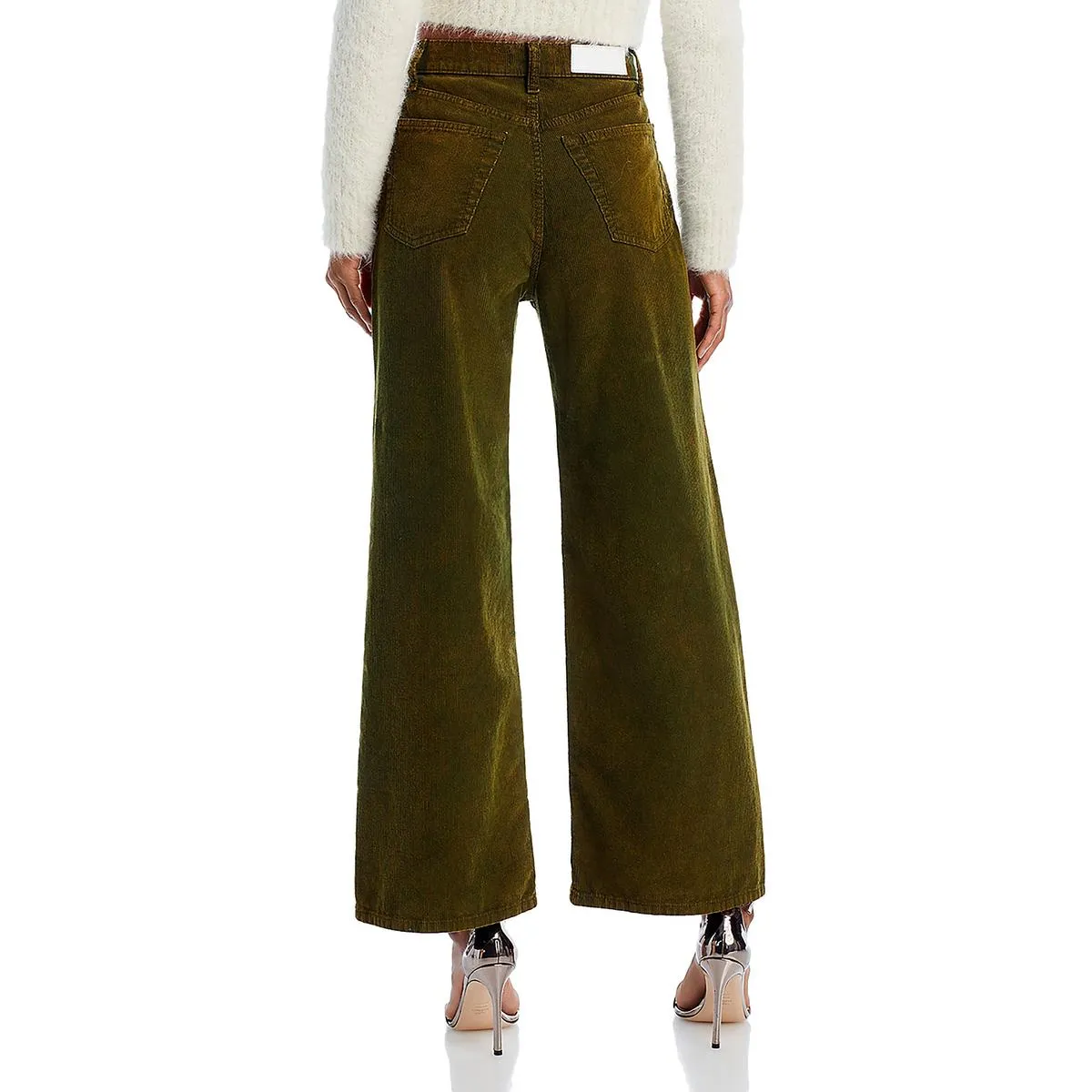 Womens Corduroy High Rise Cropped Jeans