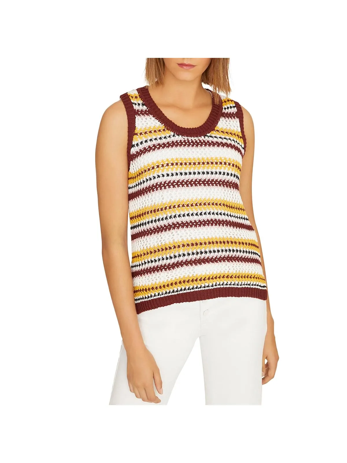 Womens Crochet Hi-Low Tank Top