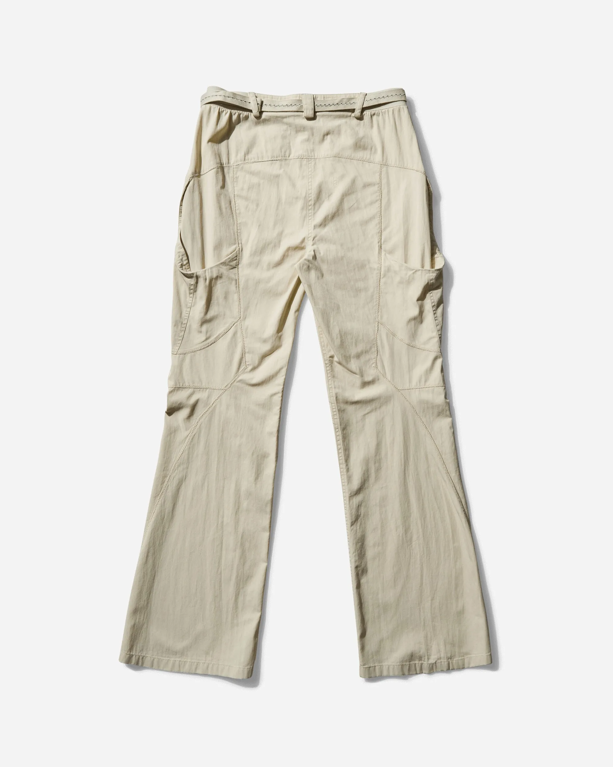 Women's Low-Rise Pants with Belt Ivory