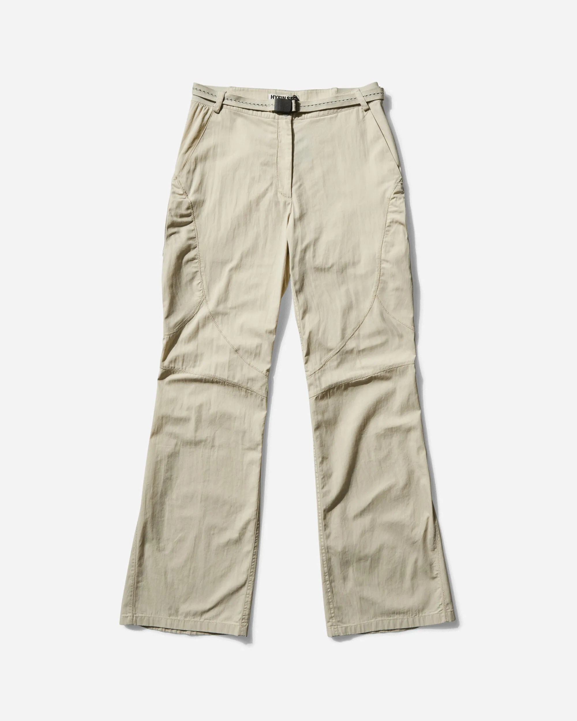 Women's Low-Rise Pants with Belt Ivory