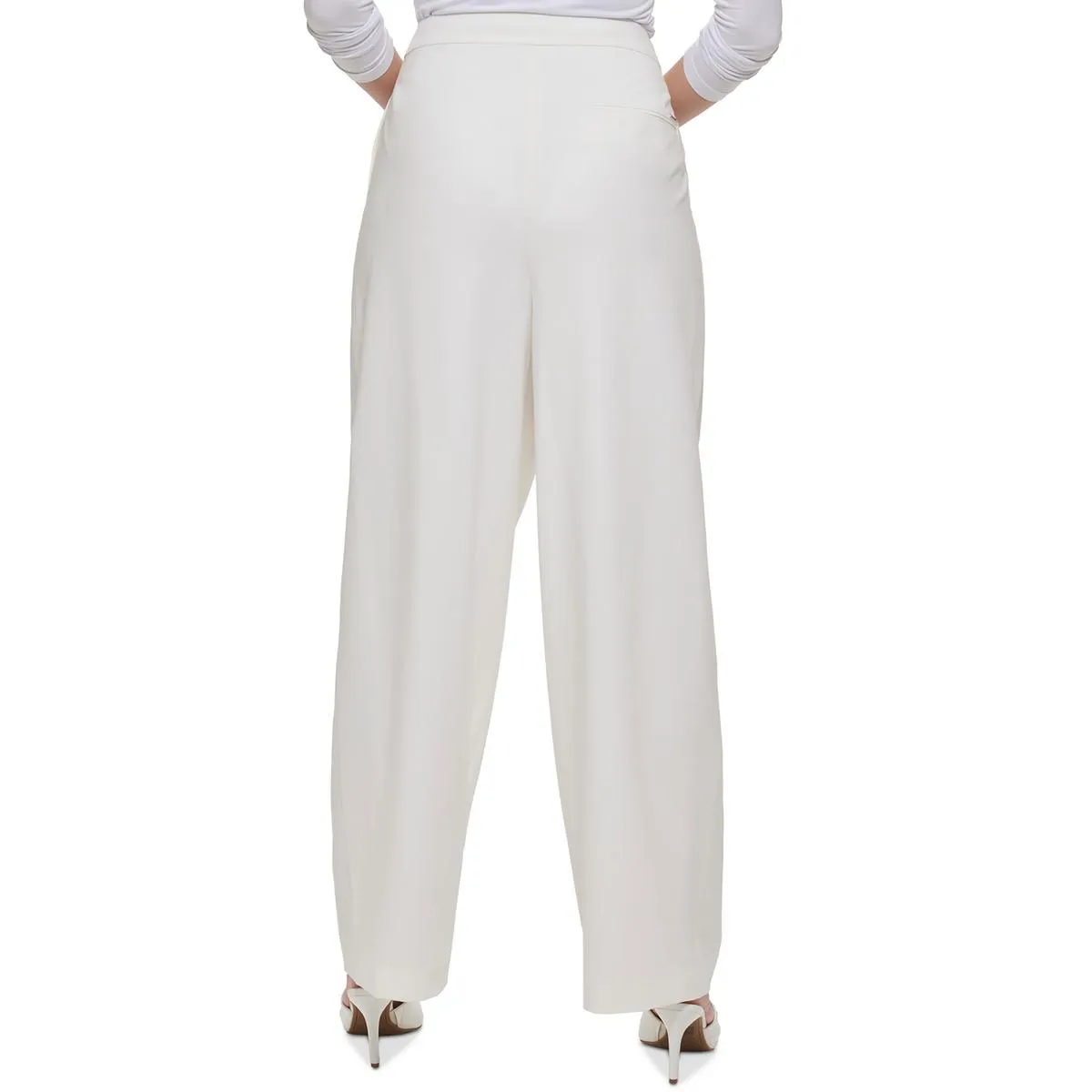 Womens Pleated High Rise Dress Pants