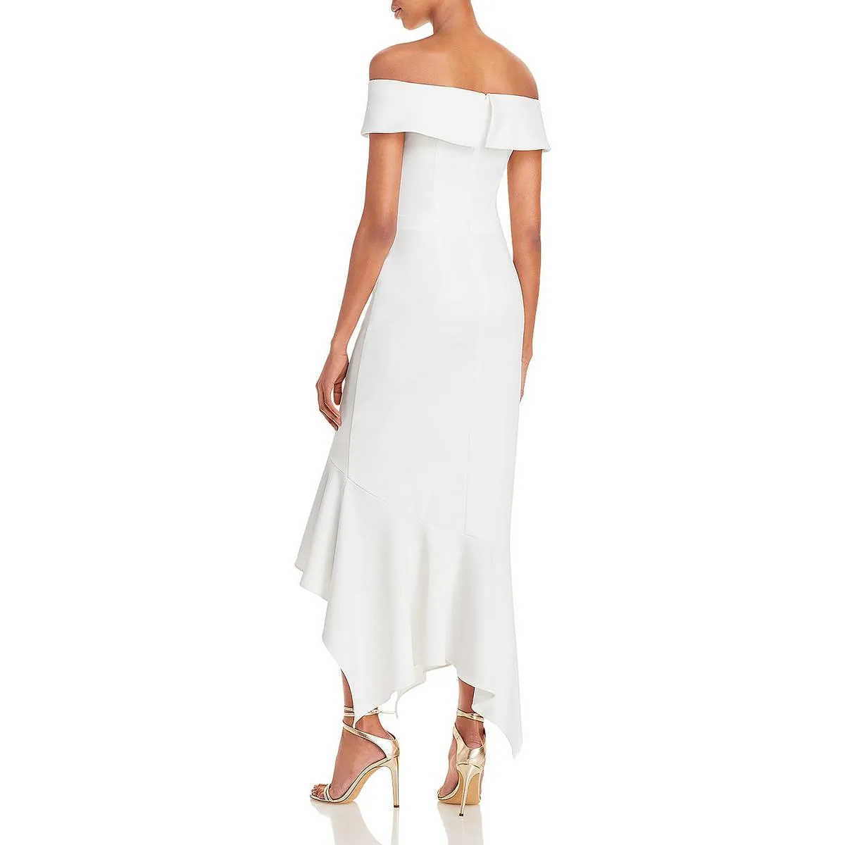 Womens Scuba Hi-Low Fit & Flare Dress