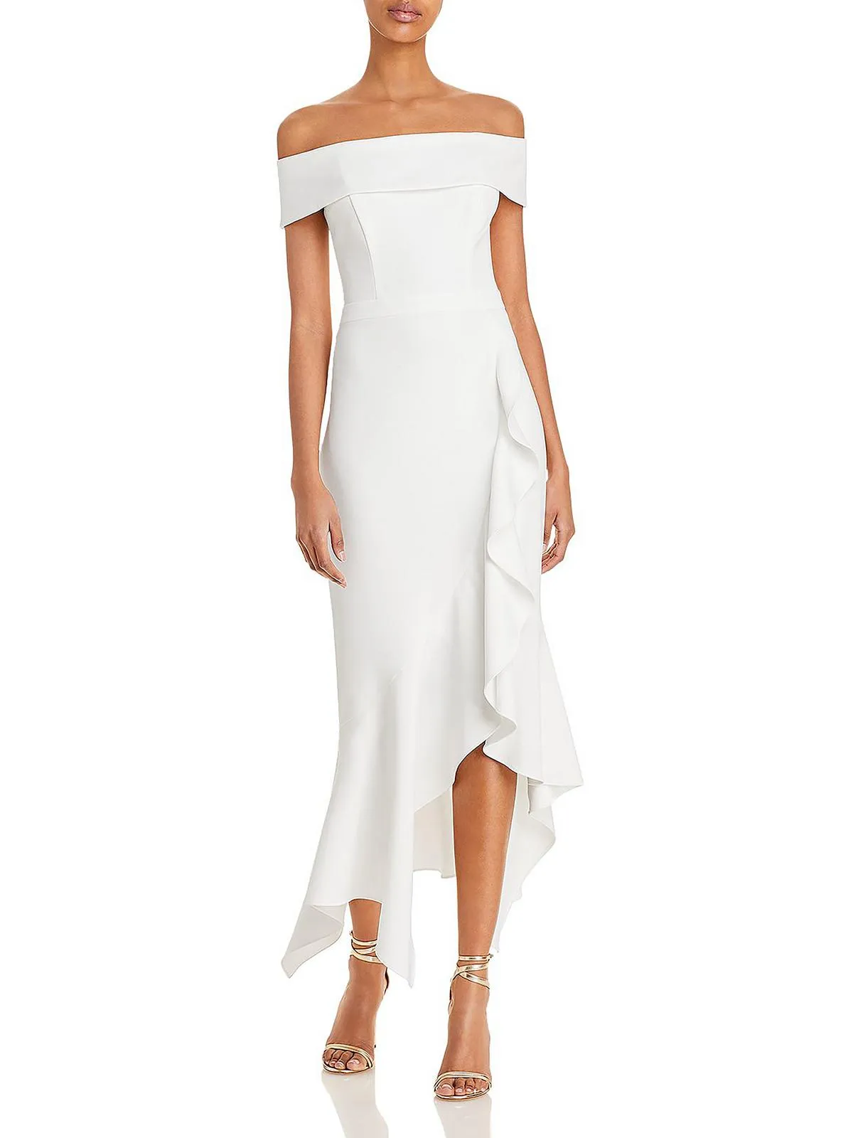 Womens Scuba Hi-Low Fit & Flare Dress