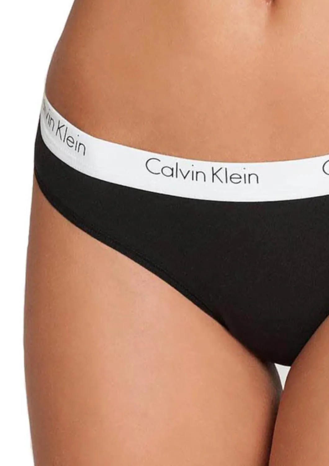Women's Standard One Cotton Thong Panty In Black
