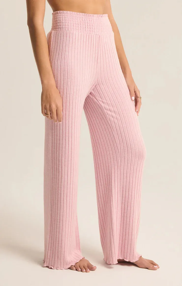 ZSUPPLY Dawn Smocked rib pant-Sunset Mauve