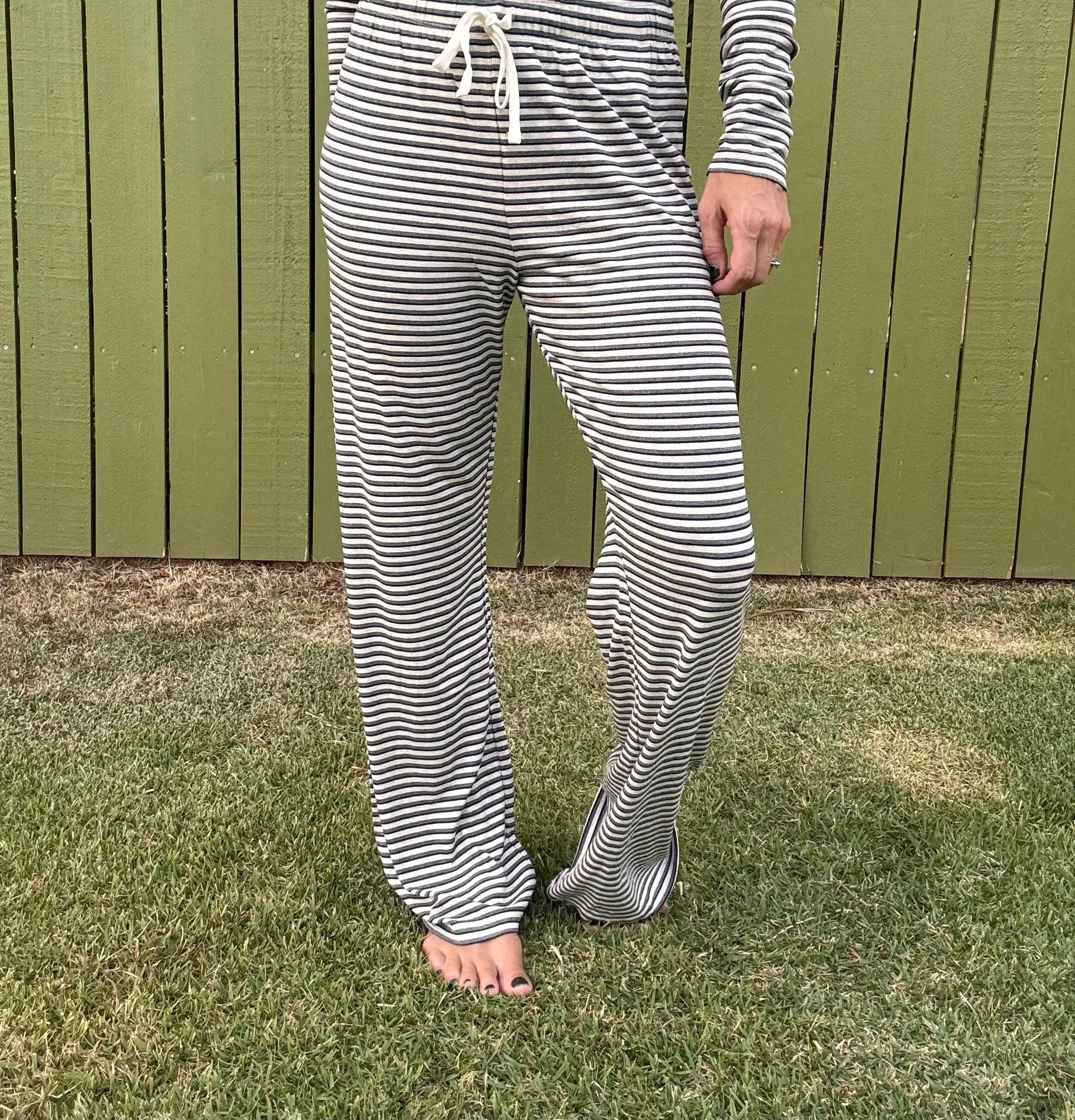 ZSUPPLY Lounger Stripe Pant - Light Oatmeal Heather