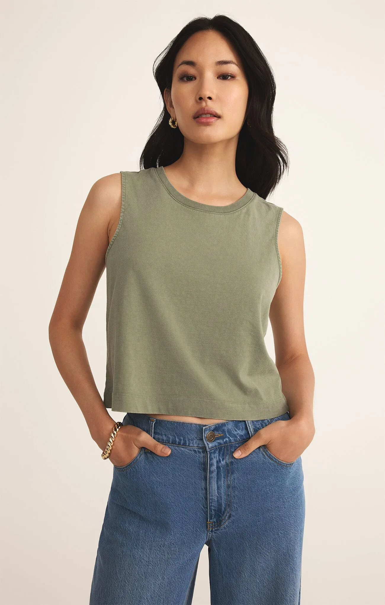 ZSUPPLY Sloane Jersey Muscle Tank - Avocado